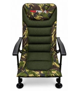 Silla Acolchada Camuflada Plegable con patas extensibles Grande